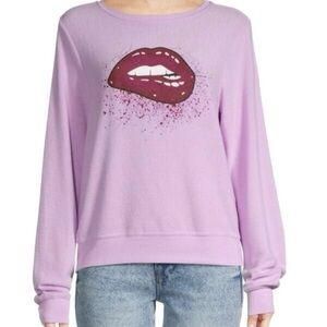 NWT Wildfox Confetti Lips Graphic Pullover